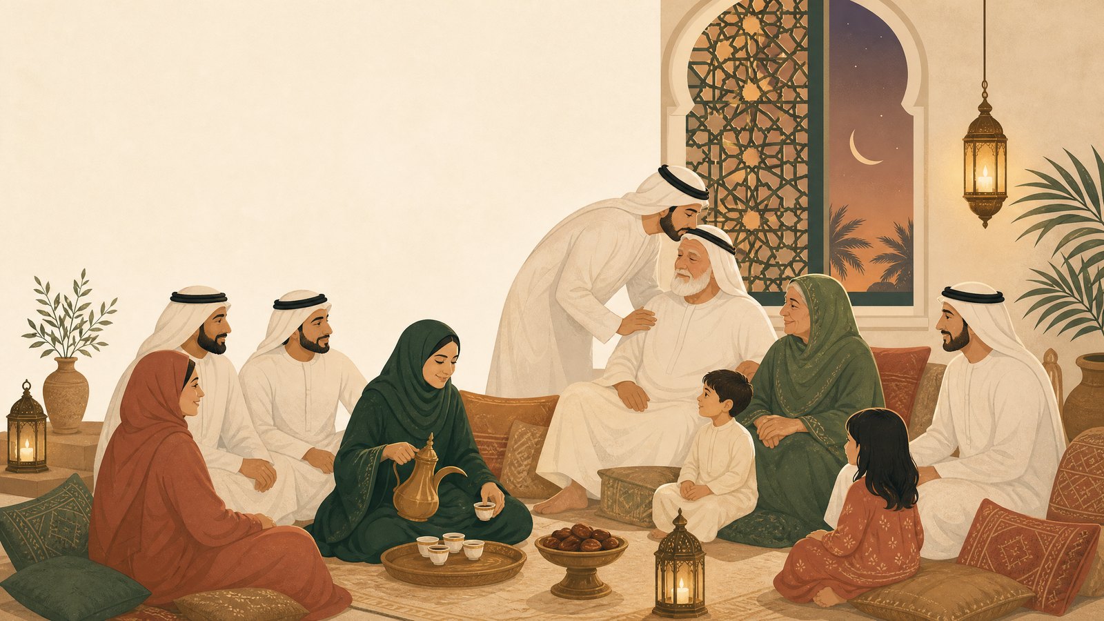 أجواء عائلية هادئة تعبّر عن روح صلة الرحم